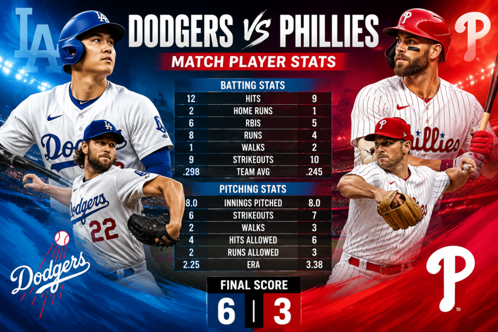 Dodgers vs Phillies Match Player Stats: Complete Breakdown of Key Performers and Game Numbers Dodgers vs Phillies Match Player Stats
